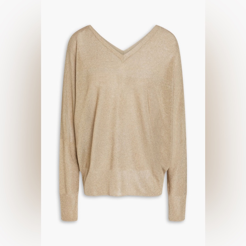 Ba&sh Metallic Knit Sweater Gold $295